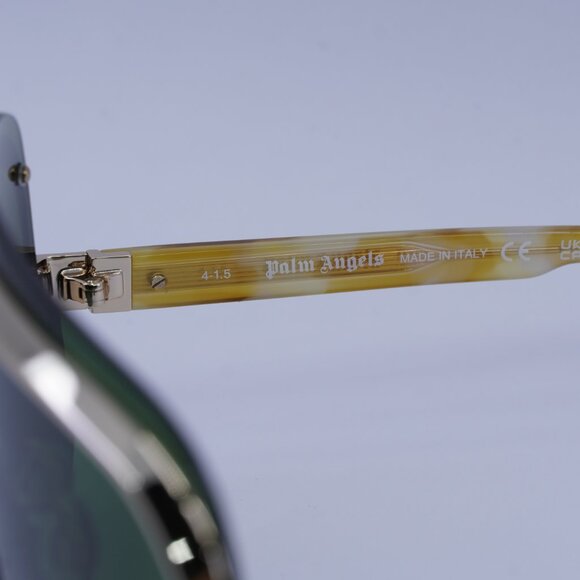 Palm Angels PERI10I KING 2455 Sunglasses Havana Gold Shield Frame, Green Lenses - Picture 8 of 11